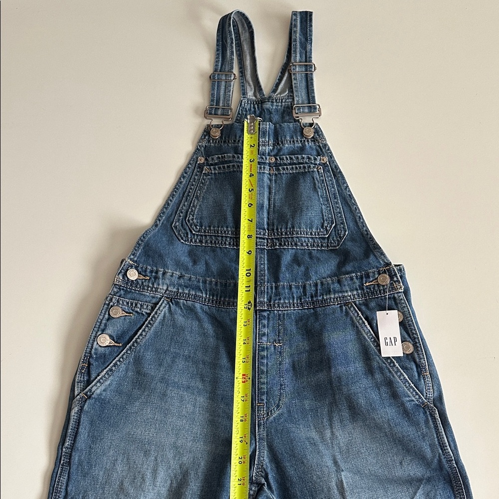Gap Slouchy Relaxed Denim Overalls Size XS Petite - Picture 14 of 16